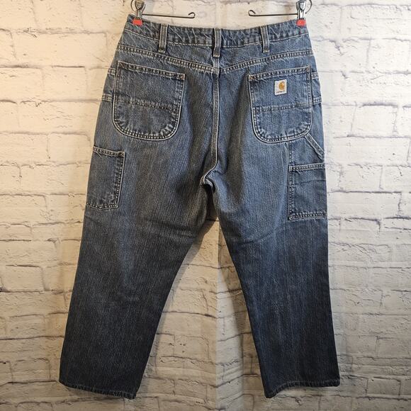 Carhartt WB013 VIO Women’s 14x30 Blue Denim Jeans Dungaree Carpenter Work - Picture 3 of 5